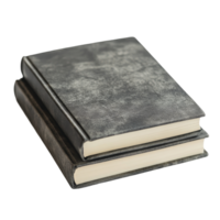 A pair of elegant, textured books resting on a minimalistic transparent background, book on transparent backgroundfile png