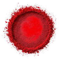 Red pulverized circle with ample copy space, perfect for creative designs or artistic presentations, red pulver circle with copy space isolated on transparent background png