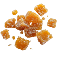 crystallized ginger pieces on transparent background png