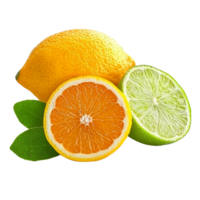 fresh citrus fruits composition isolated on transparent background. png
