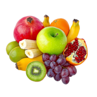 assorted fruits still life on transparent background png