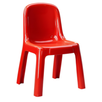 red plastic chair isolated on transparent background png