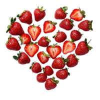 strawberry heart shape on transparent background png