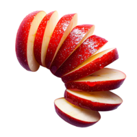 sliced red apple on transparent background. png