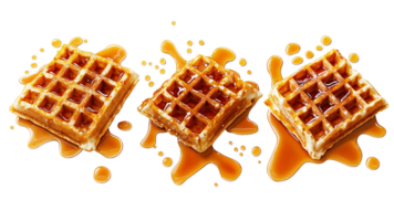 waffles with maple syrup, isolated on white background png