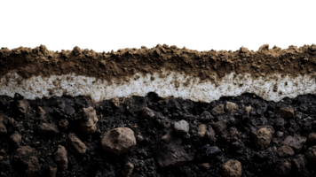 soil profile layers with isolated black background png