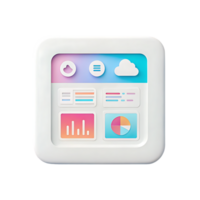 Modern app interface design with charts and graphs. png
