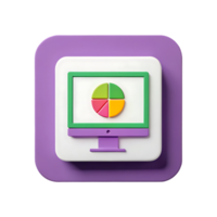 3D render of computer screen showing pie chart. png