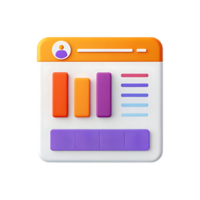 3D illustration of a user interface dashboard. png