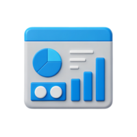 3D render of a data dashboard icon. png