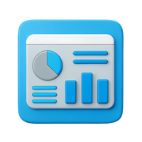 3D render of a data report app icon. png