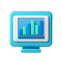 3D render of a computer screen displaying a bar graph. png