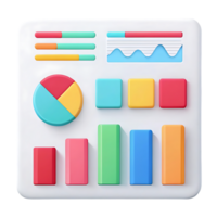 Colorful data charts and graphs on a digital dashboard. png