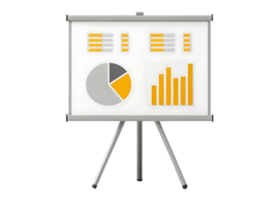 Presentation board with charts and graphs png