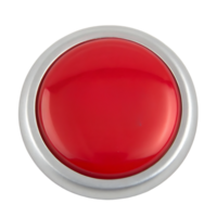 Red push button, isolated on black background. png