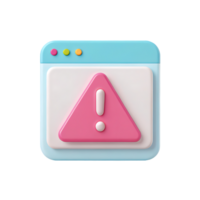 3D render of a website error alert icon. png