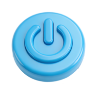 3D render of a blue power button. png