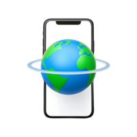 Global connectivity through technology on a smartphone representing modern communication png