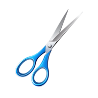 Sharp Blue Scissors Isolated on Black Background A 3D Render of a Modern Tool png