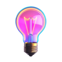 Neon Glowing Lightbulb Innovation and Inspiration Concept png