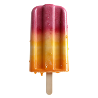 Delicious Melting Two-Tone Fruit Popsicle on transparent Background png