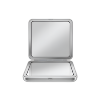 Compact Mirror, Open, Silver, Reflection, Modern Design png
