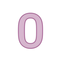 Purple Number Zero, Digit 0, Rounded Font, Isolated on transparent Background png