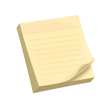 stack av fodrad PM dynor, tom notera papper, redo för anteckningar och idéer png