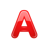 Glossy Red Letter A with White Outline - 3D Alphabet Design Element png