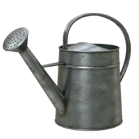 Vintage Galvanized Metal Watering Can Isolated on Transparent Background png