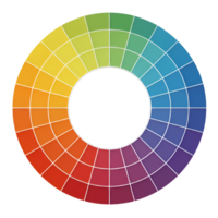 Vibrant Circular Color Wheel Chart Spectrum of Hues and Shades for Design png