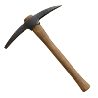 Vintage Pickaxe with Wooden Handle Isolated on Transparent Background png
