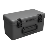Sturdy Gray Plastic Storage Case with Clasps and Carry Handle 3D Render png