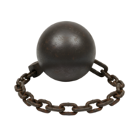 Rusty Iron Ball and Chain Weight, Imprisonment, Restriction Concept png