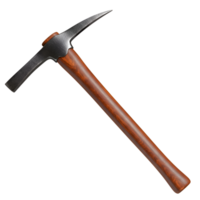 HighAngle Closeup of a Classic Pickaxe with Wooden Handle Isolated on Transparent Background png