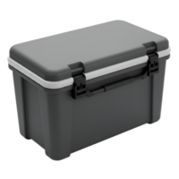 Durable Gray Plastic Storage Container with Lid and Handle png