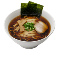 Delicious Bowl of Ramen Noodles with Pork, Seaweed, and Spring Onions png