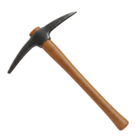 Classic Pickaxe with Wooden Handle Isolated on Black png