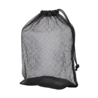 Black Mesh Laundry Bag with Drawstring Closure png