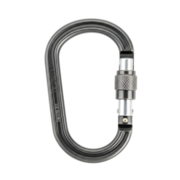 Black Oval Locking Carabiner, CloseUp View png
