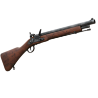 Antique Flintlock Rifle, Detailed 3D Render of a Historic Musket png