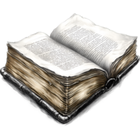 Ancient Tome Open Book of Knowledge and History png