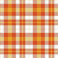 Dusty Macaroni And Cheese Seamless Tartan with Deep Deep Orange accents Textile Design vector