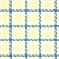 Metallic White Seamless Tartan with Soft Wheat accents Textile Design vector