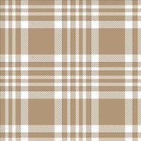 Metallic Pale Brown Seamless Tartan with Vivid White accents Textile Design vector