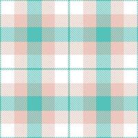 Cool Topaz Seamless Tartan with Bright White accents Textile Design vector
