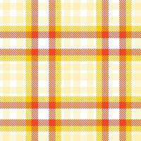 Deep White and Deep Light Tan Seamless Tartan Textile Design vector