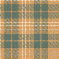 Deep Camel and Dusty White Seamless Tartan Textile Design vector