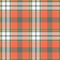 Light Medium Grey and Vivid Camel Seamless Tartan Textile Design vector