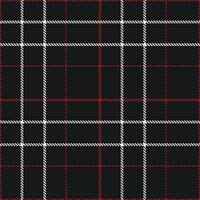 Deep Almost Black Seamless Tartan with Metallic Deep Red accents Textile Design vector